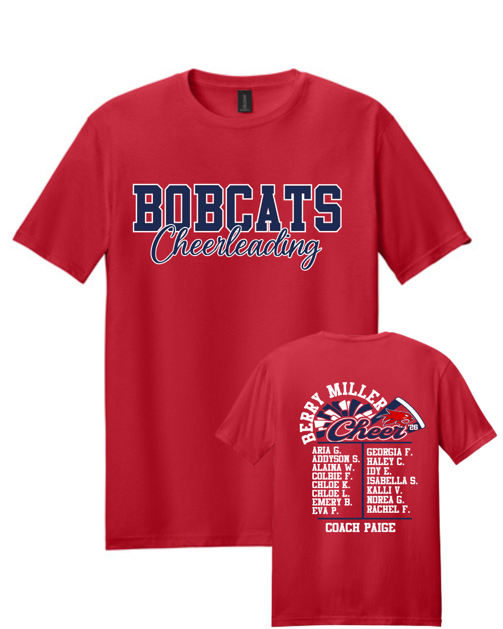 Berry Miller Cheer- Bobcats Cheerleading 2026 Cotton Tee