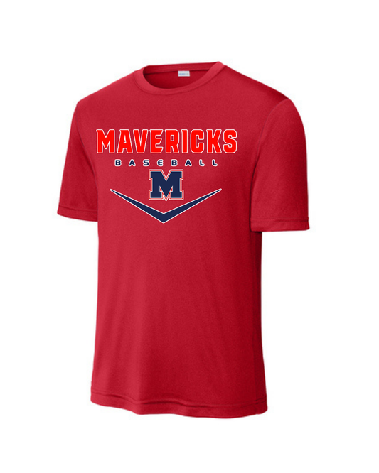 Manvel Baseball- Mavericks Baseball Short Sleeve Performance Tee