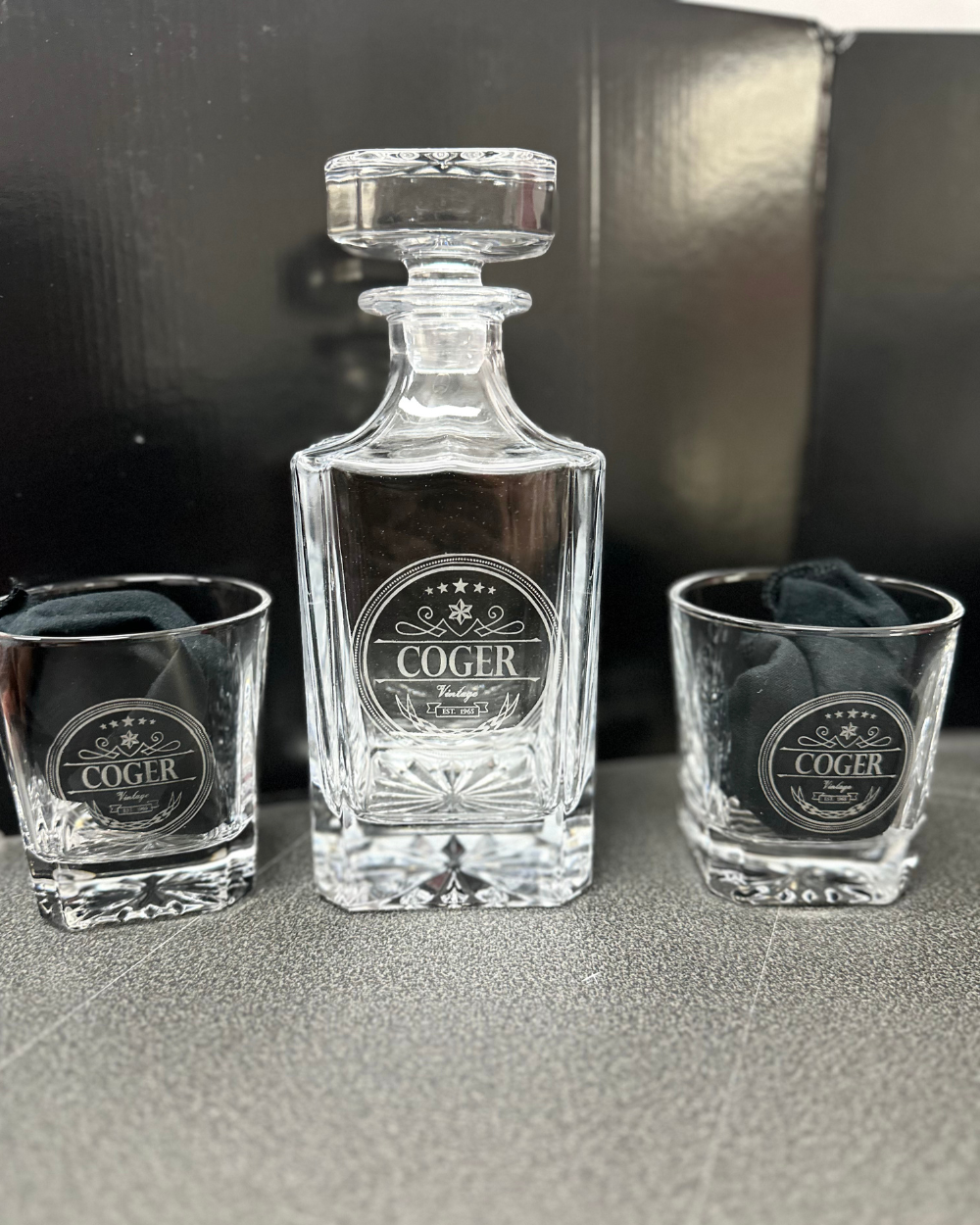 Gift-Personalized Engraved Decanter Set