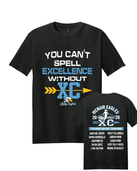 McNair Track - 7th Grade Cross Country  District Champions Cotton Tee Shirt