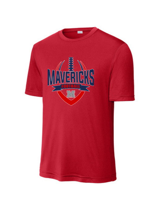 Manvel Football- Mavericks Football Short Sleeve Performance Tee