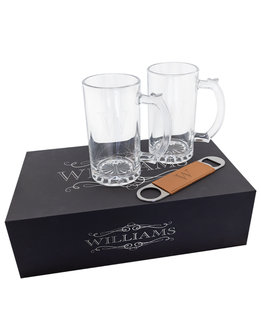 Gift-Personalized Engraved Beer Glass Set