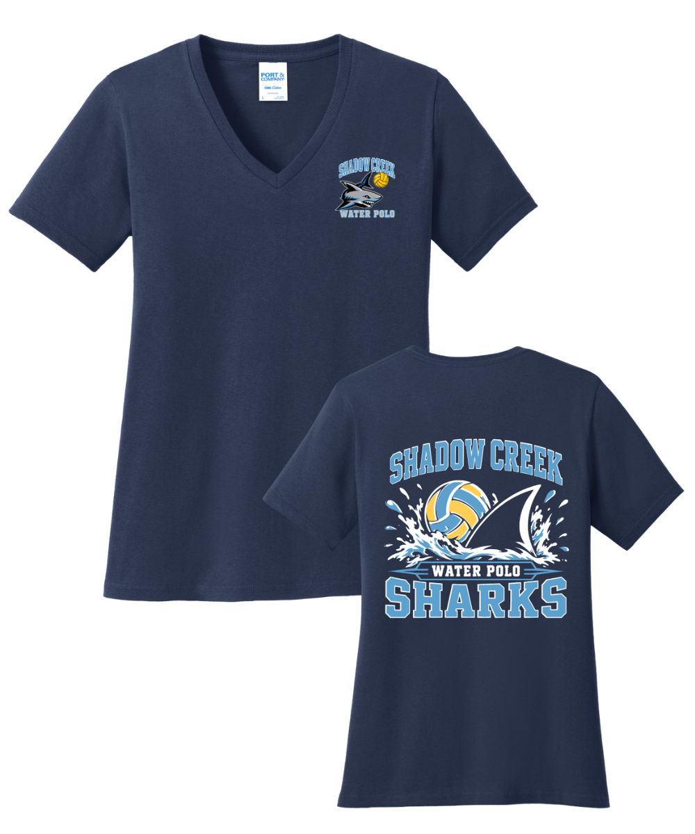 Shadow Creek Aquatics - Water Polo 2026 Ladies Vneck Cotton Tee