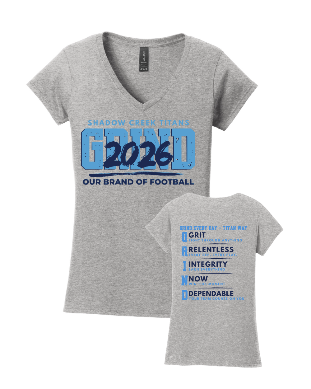 Shadow Creek Titans- Titans Grind 2026 Ladies VNeck Cotton Tee
