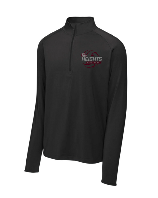Heights Volleyball- Heights VB Stretch 1/4-Zip Pullover-Black