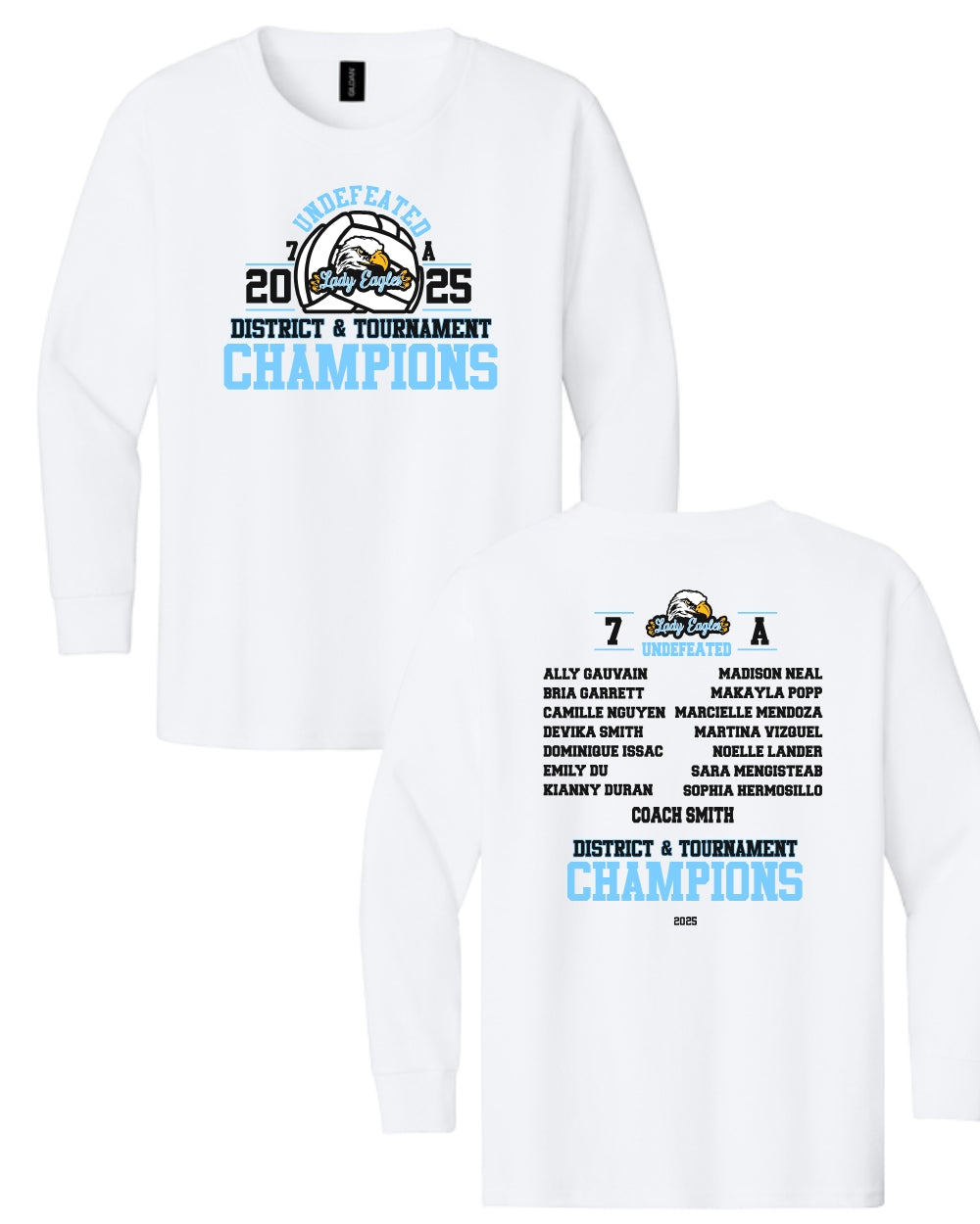 McNair Volleyball - 7A Undefeated District & Tournament Champions Cotton Long Sleeve