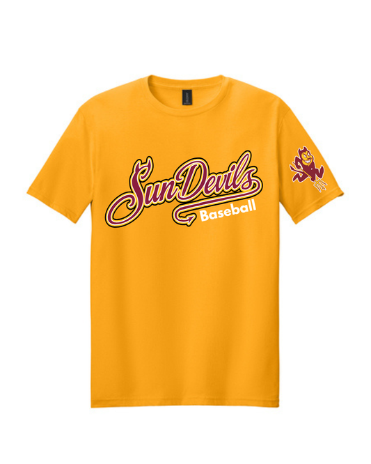 GC Sun Devils Baseball-  Sun Devils Script Short Sleeve Cotton Tee