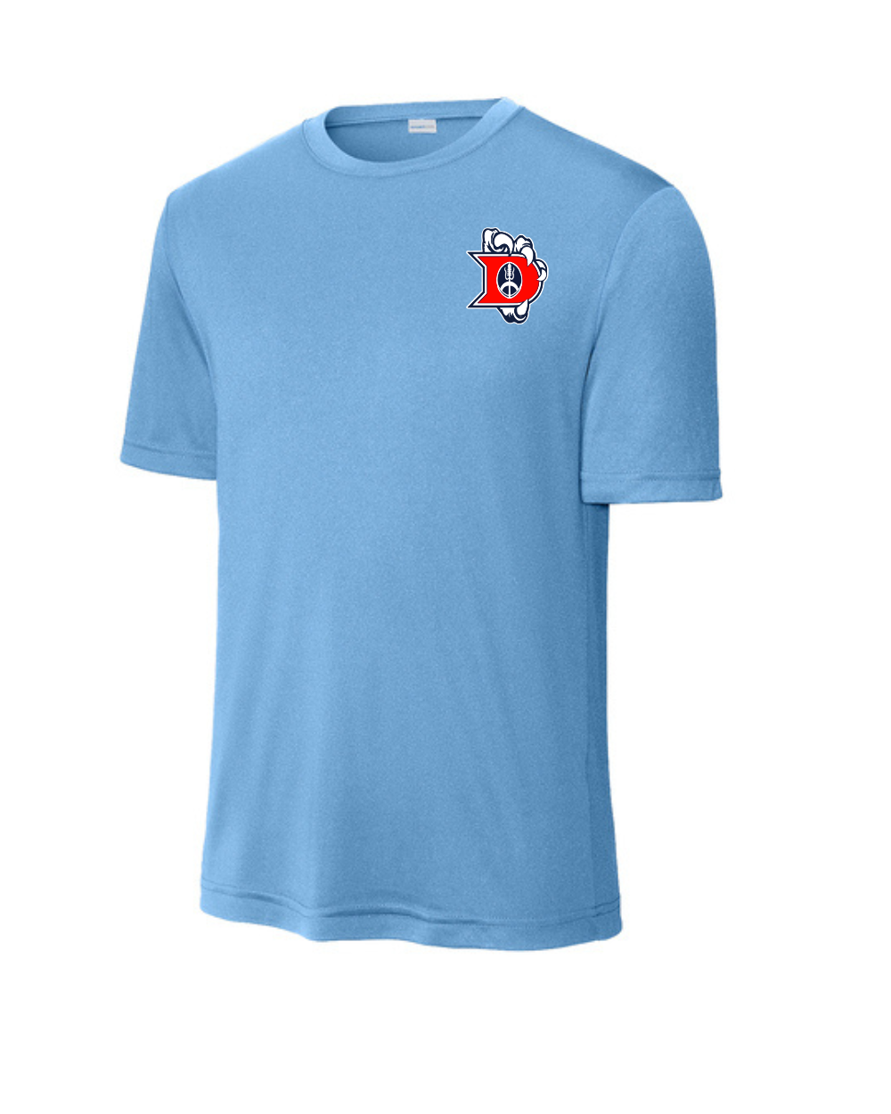 Dawson Football- Iron Sharpens Iron  Short Sleeve Performance Tee- Light Blue