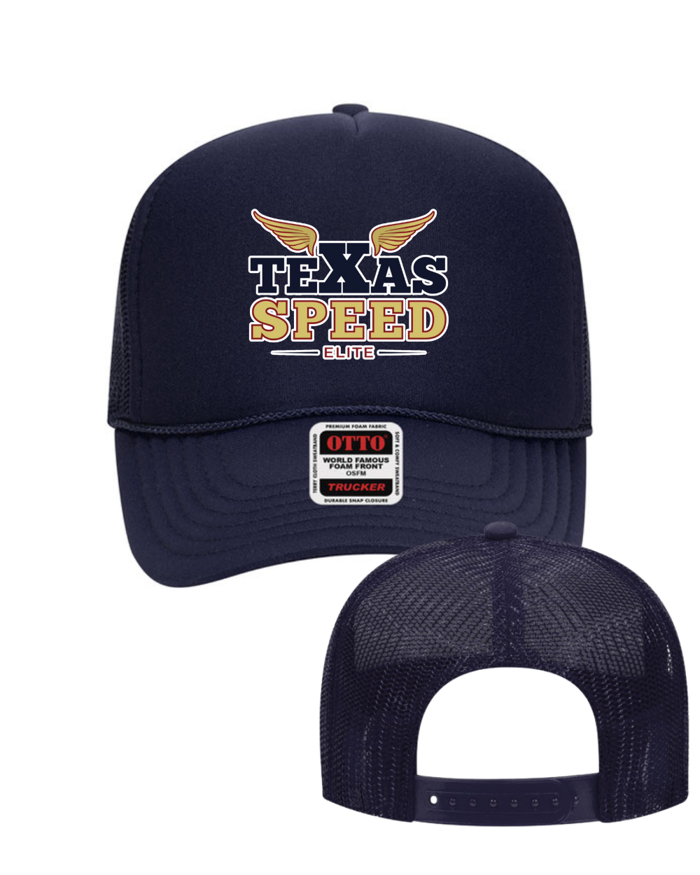 Texas Speed Elite- Foam Trucker Hat- Navy