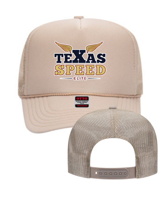 Texas Speed Elite- Foam Trucker Hat- Khaki