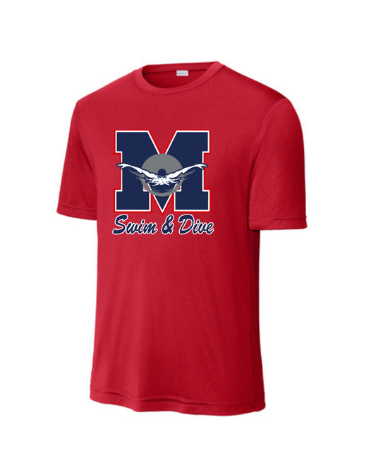 Manvel Swim & Dive-  Manvel Swim Short Sleeve Performance Tee