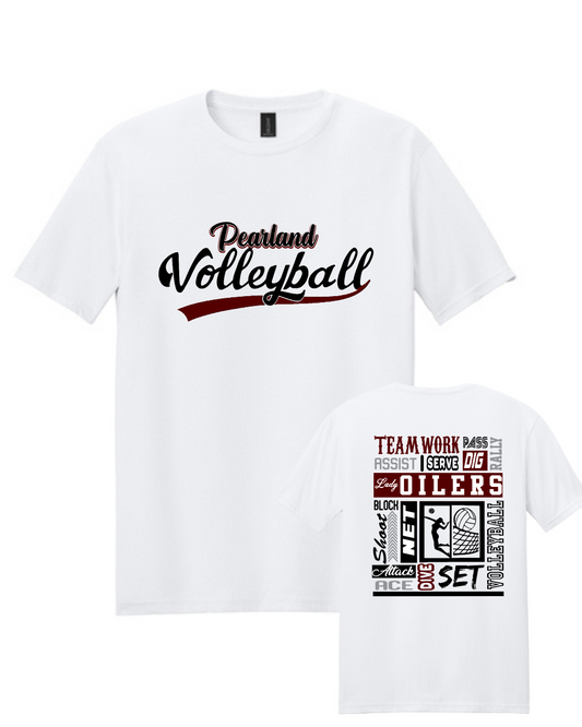 PHS Volleyball-Pearland Volleyball Cotton Tee- White