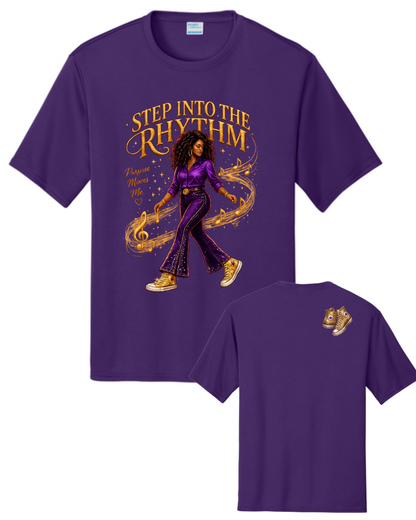 Step into the Rhythm-  Purple Dancer Performance Tee