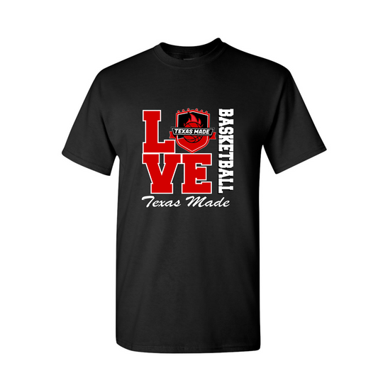 Texas Made - Love Basketball-Black Cotton Tee
