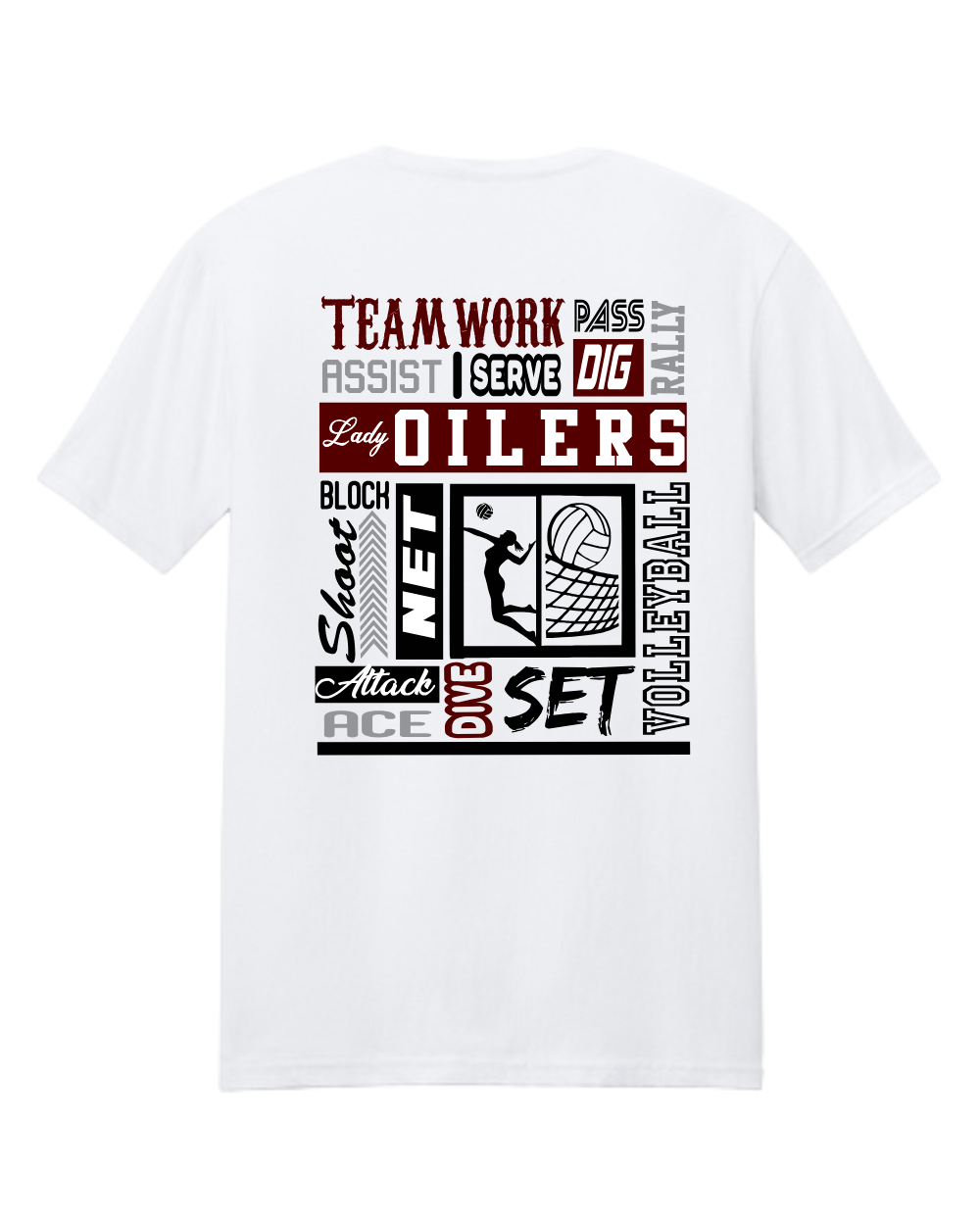 PHS Volleyball-Pearland Volleyball Cotton Tee- White