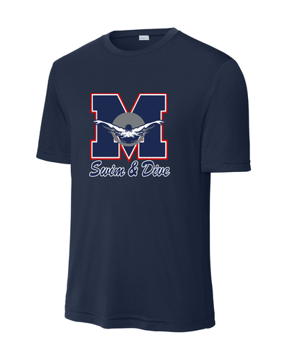 Manvel Swim & Dive-  Manvel Swim Short Sleeve Performance Tee
