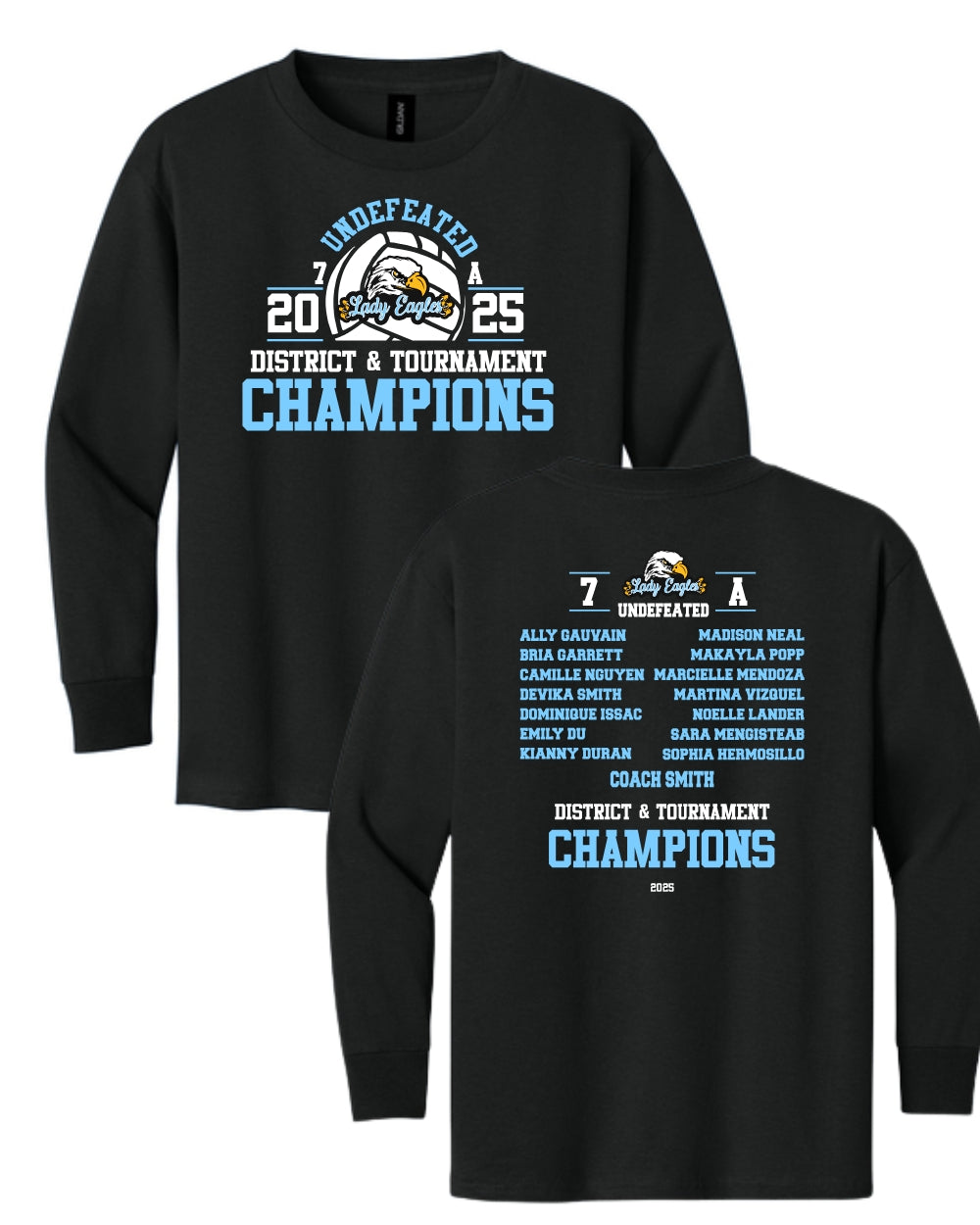 McNair Volleyball - 7A Undefeated District & Tournament Champions Cotton Long Sleeve