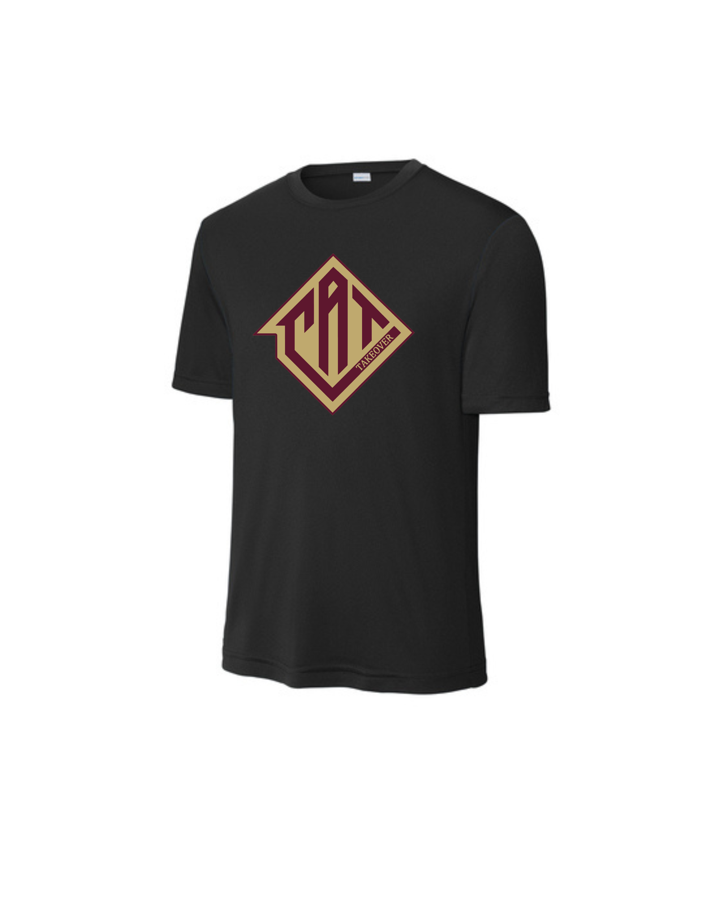 Cat Takeover - CAT Gold & Maroon Logo Performance Short Sleeve Tee