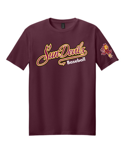 GC Sun Devils Baseball-  Sun Devils Script Short Sleeve Cotton Tee