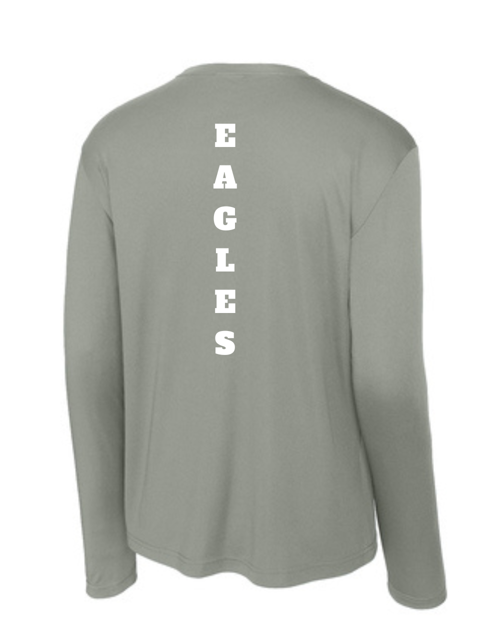 Dawson Baseball Eagles Logo - Long Sleeve Performance Tee- Grey