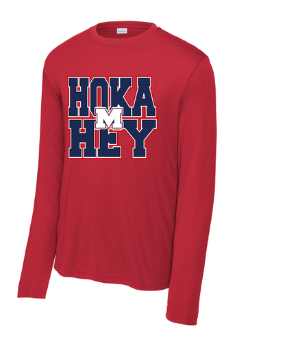 Manvel Football-  Hoka Hey  Football Long Sleeve Performance Tee