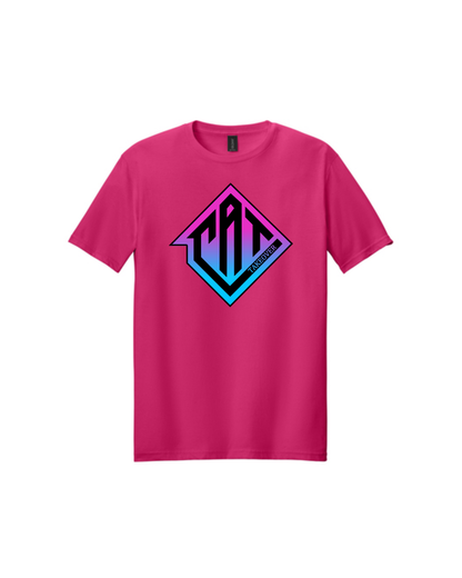 CAT Takeover - Cotton Tee- Blue/ Pink CAT Ombre Logo