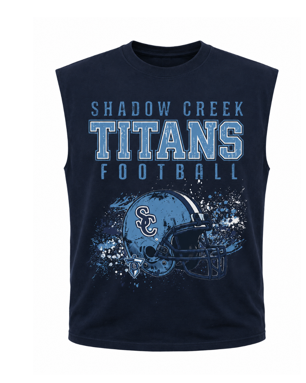 Shadow Creek Titans- Distressed Titans Football Heavy Weight Sleeveless Tee