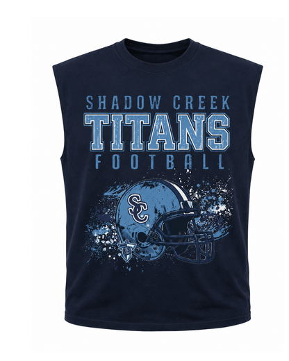 Shadow Creek Titans- Distressed Titans Football Heavy Weight Sleeveless Tee