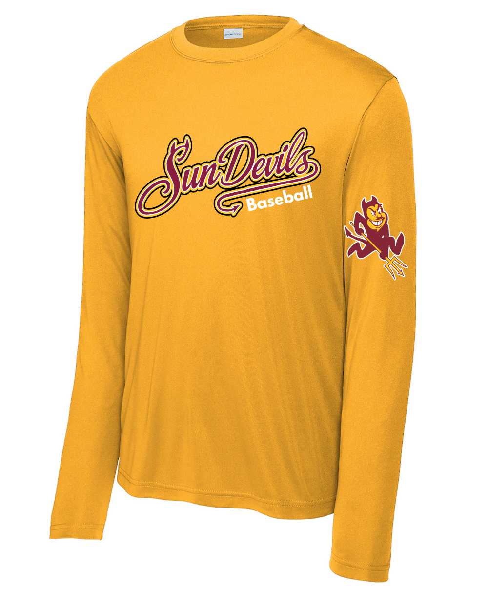 GC Sun Devils Baseball- Sun Devils Script Long Sleeve Performance Tee