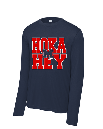 Manvel Football-  Hoka Hey  Football Long Sleeve Performance Tee