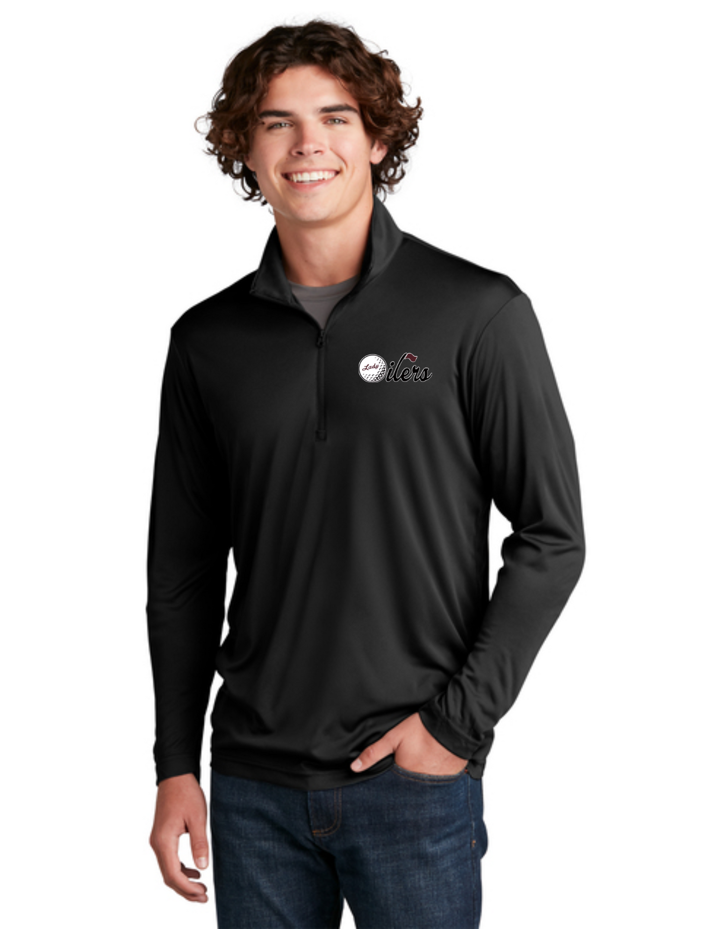 PHS Golf- Lady Oilers Quarter Zip Pullover - Black