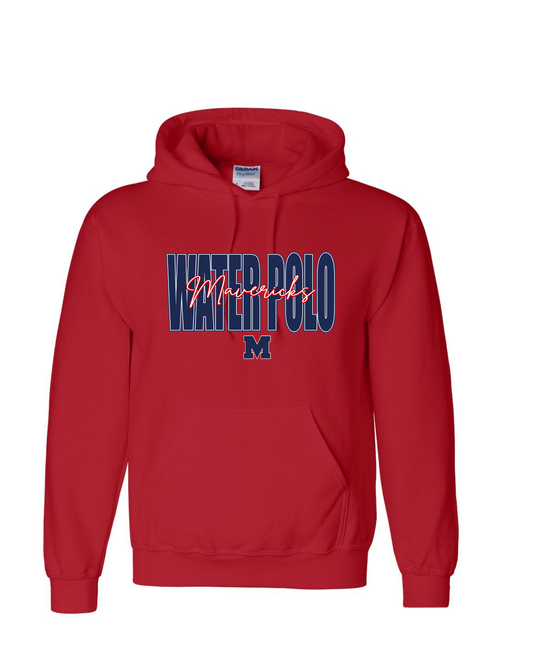 Manvel Water Polo- Water Polo Cursive Mavericks- Cotton blend Hoodie