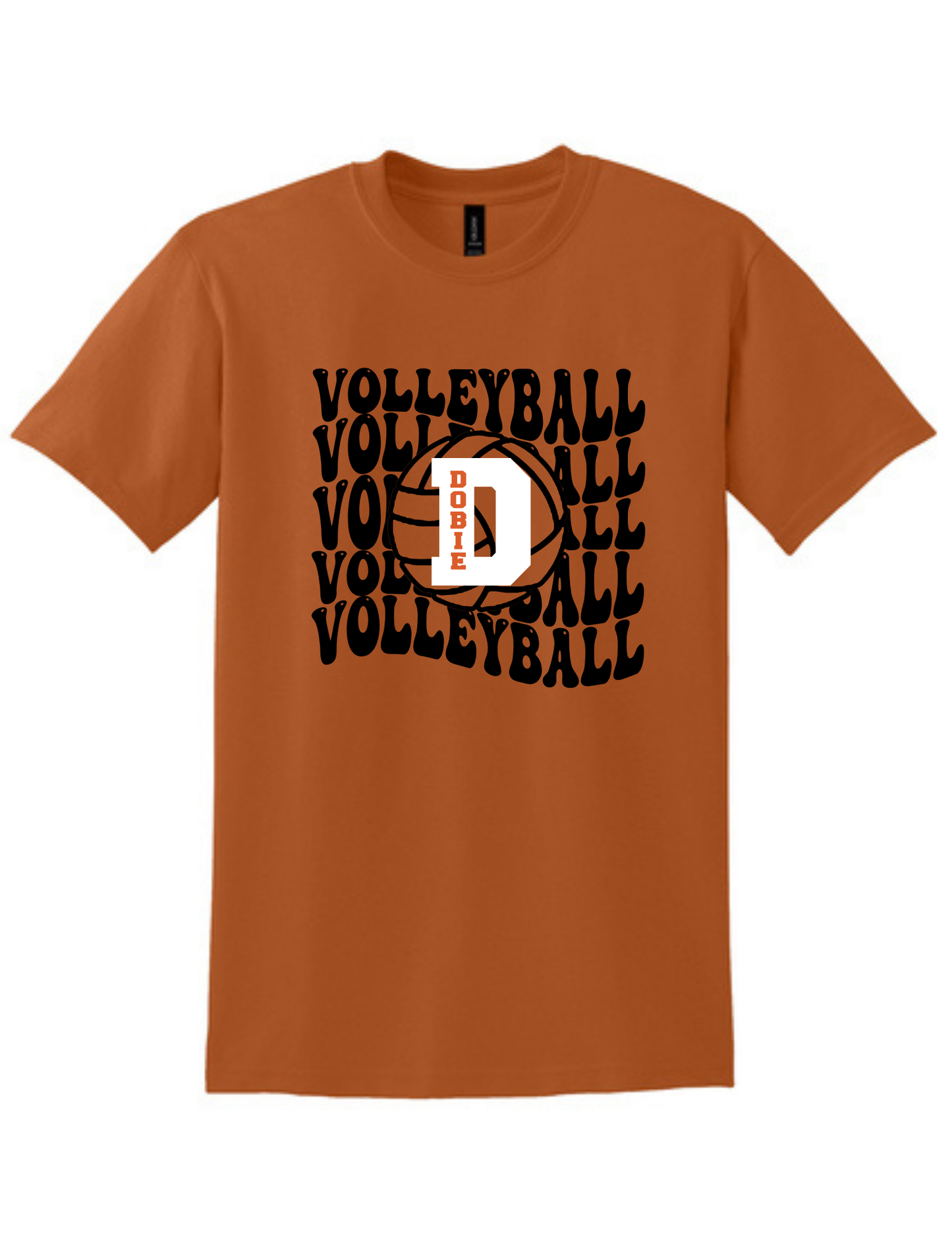 Dobie HS Volleyball - Wavy Volleyball Logo - Dryblend Cotton Tee