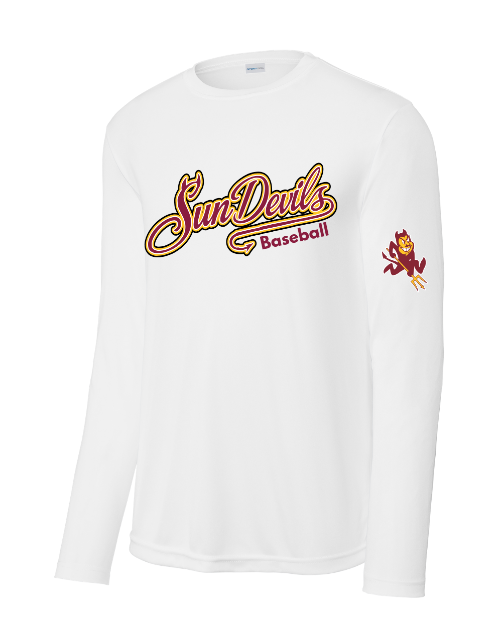 GC Sun Devils Baseball- Sun Devils Script Long Sleeve Performance Tee