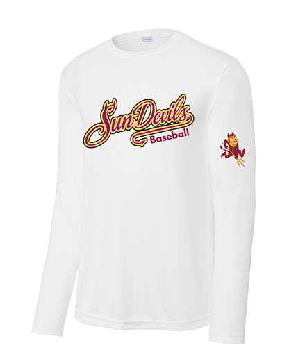 GC Sun Devils Baseball- Sun Devils Script Long Sleeve Performance Tee