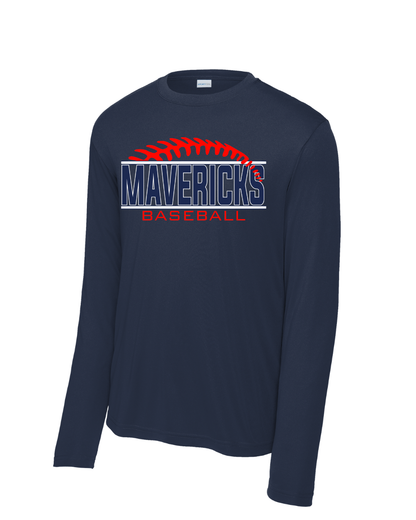 Manvel Baseball- Mavericks Baseball  Long Sleeve Performance Tee