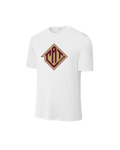 CAT Takeover- Performance Short Sleeve Tee- CAT Gold & Maroon Logo