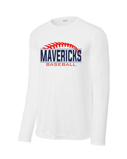 Manvel Baseball- Mavericks Baseball  Long Sleeve Performance Tee
