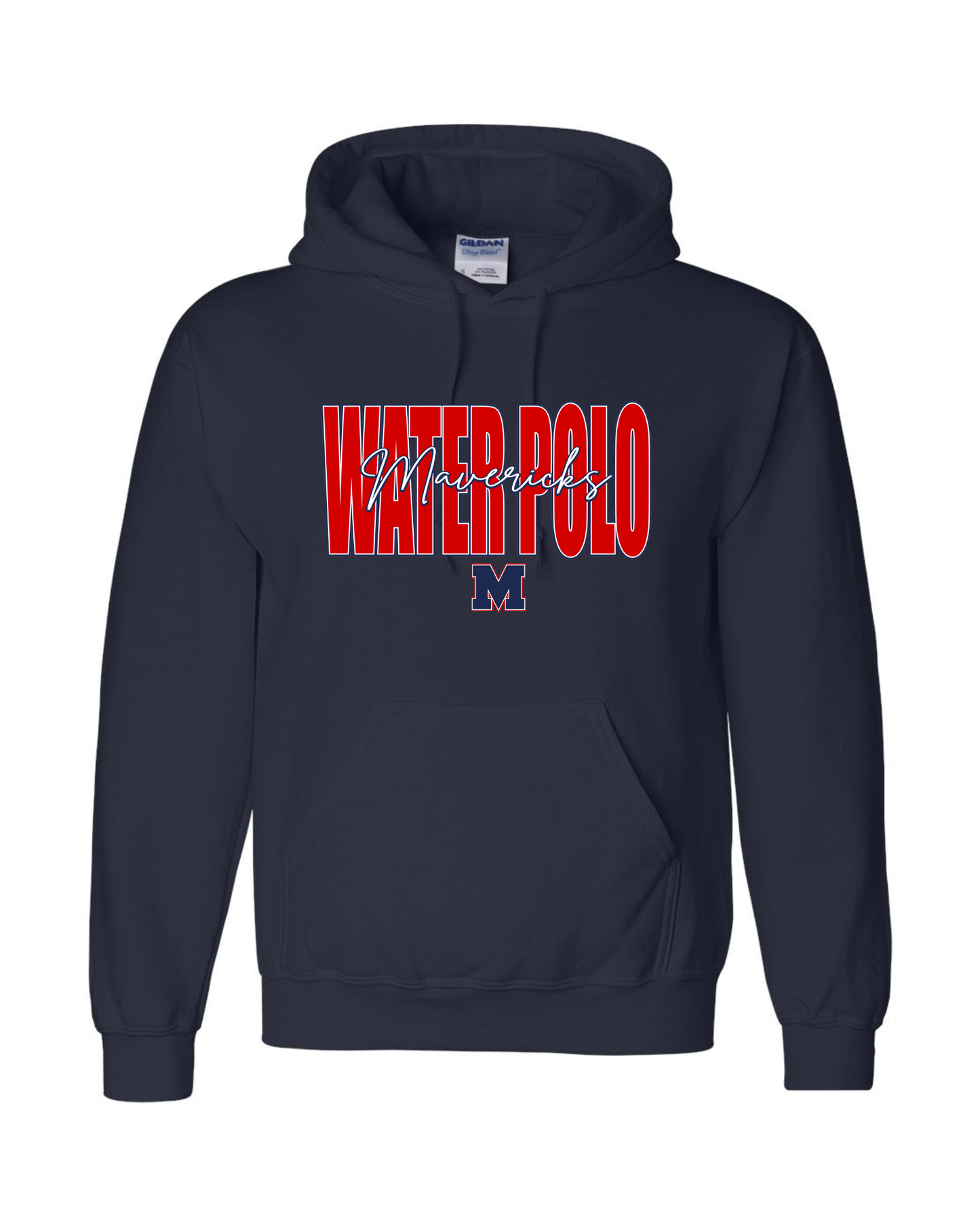 Manvel Water Polo- Water Polo Cursive Mavericks- Cotton blend Hoodie
