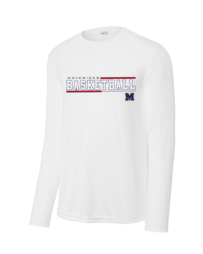 Manvel Basketball-  Mavericks Basketball  Long Sleeve Performance Tee