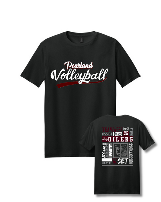 PHS Volleyball-Pearland Volleyball Cotton Tee- Black