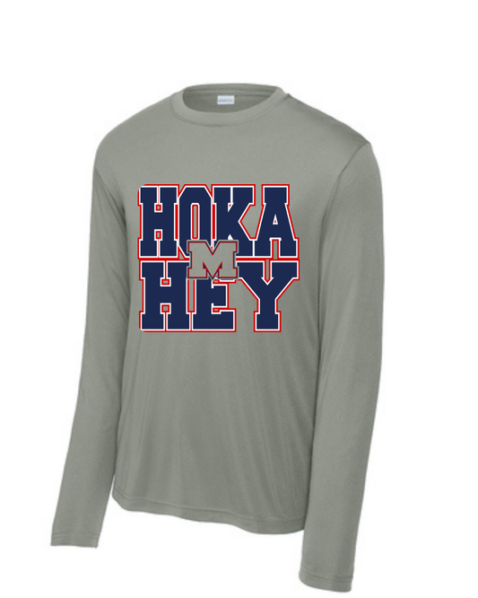 Manvel Football-  Hoka Hey  Football Long Sleeve Performance Tee
