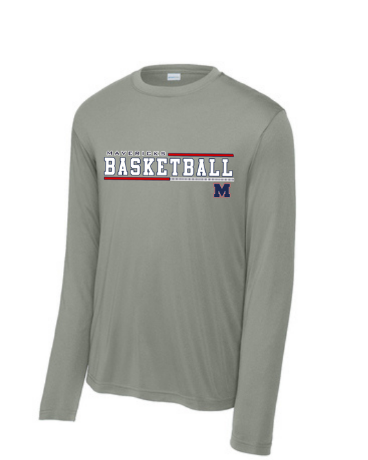 Manvel Basketball-  Mavericks Basketball  Long Sleeve Performance Tee