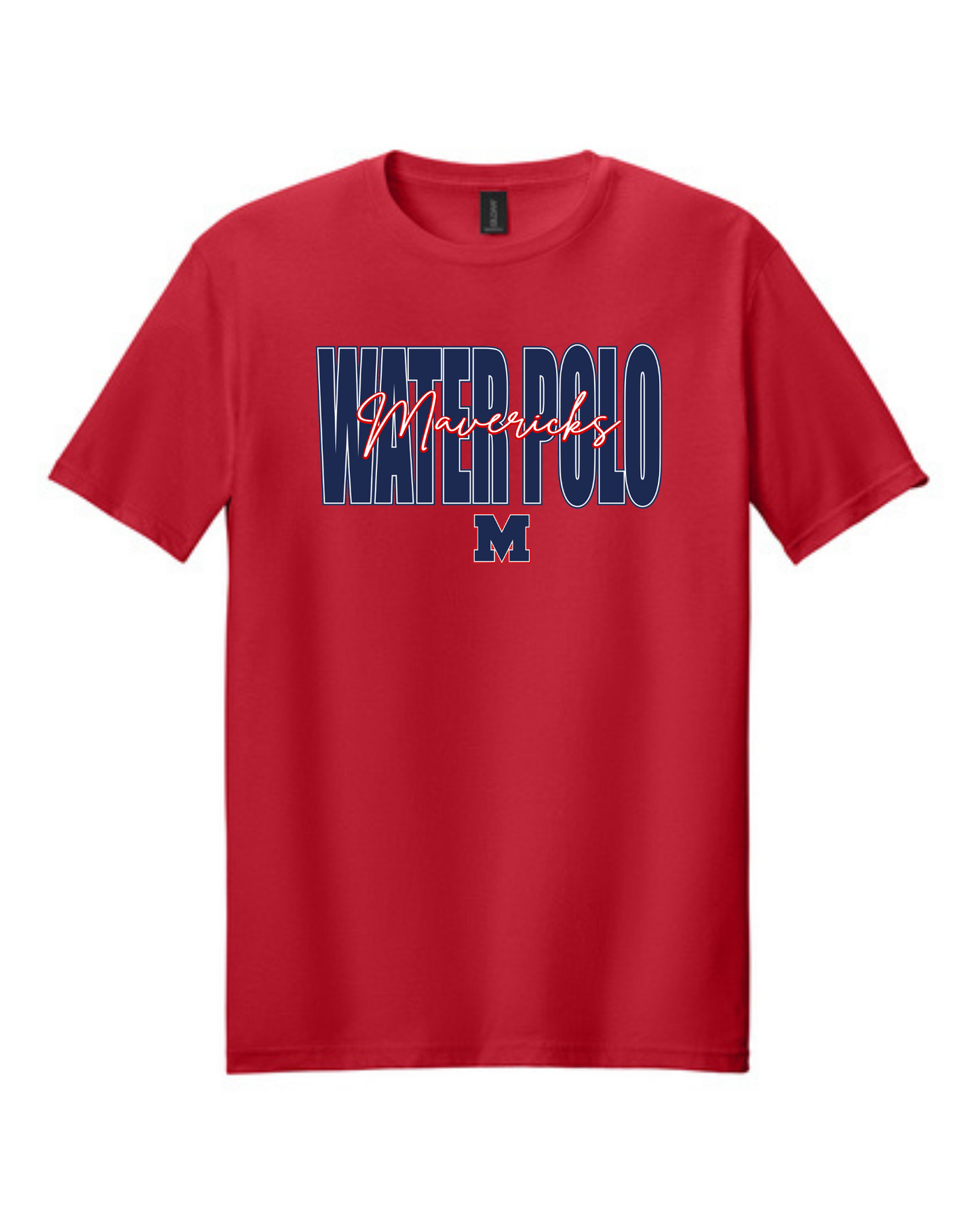 Manvel Water Polo- Water polo cursive mavericks- Cotton Tee