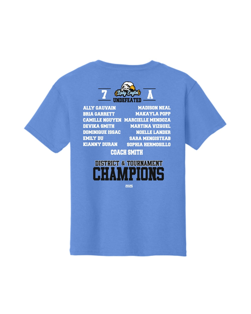 McNair Volleyball - 7A Undefeated District & Tournament Champions Cotton Tee Shirt