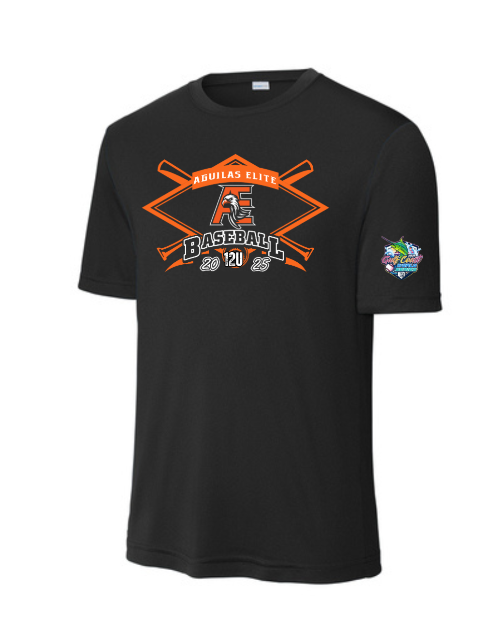 Aguilas Elite- Diamond Gulf Coast WS Performance Tee- Black