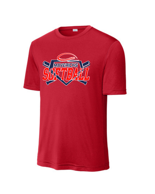 Manvel Softball- Mavericks Softball Short Sleeve Performance Tee