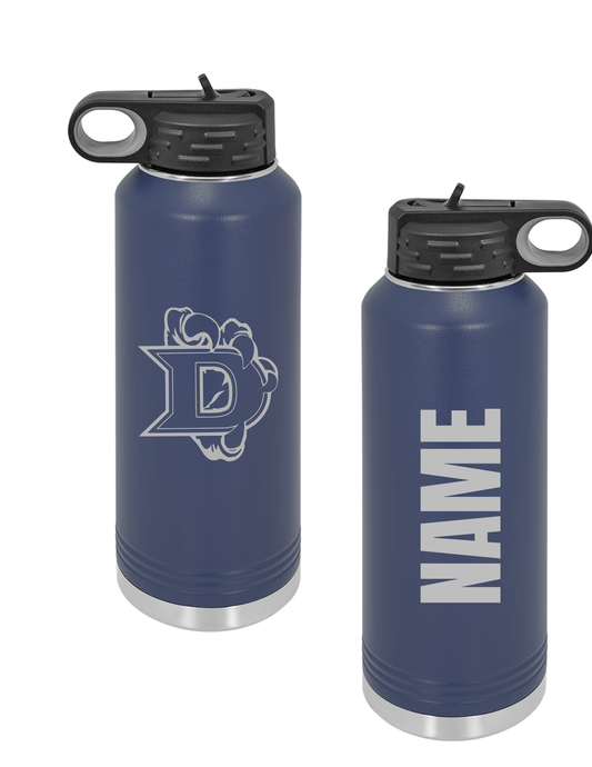 Dawson Baseball- Laser Engraved 32 oz Water Bottle - Navy