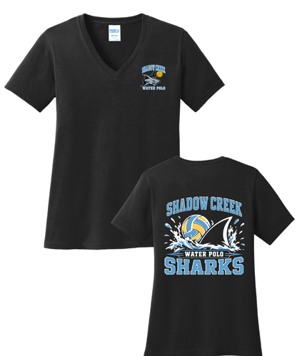 Shadow Creek Aquatics - Water Polo 2026 Ladies Vneck Cotton Tee
