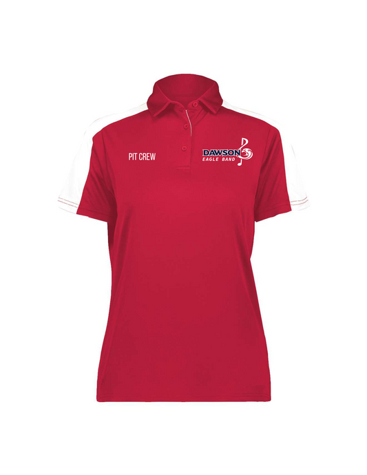 Dawson HS Band - Pit Crew Embroidered Band Logo - Ladies Red Polo